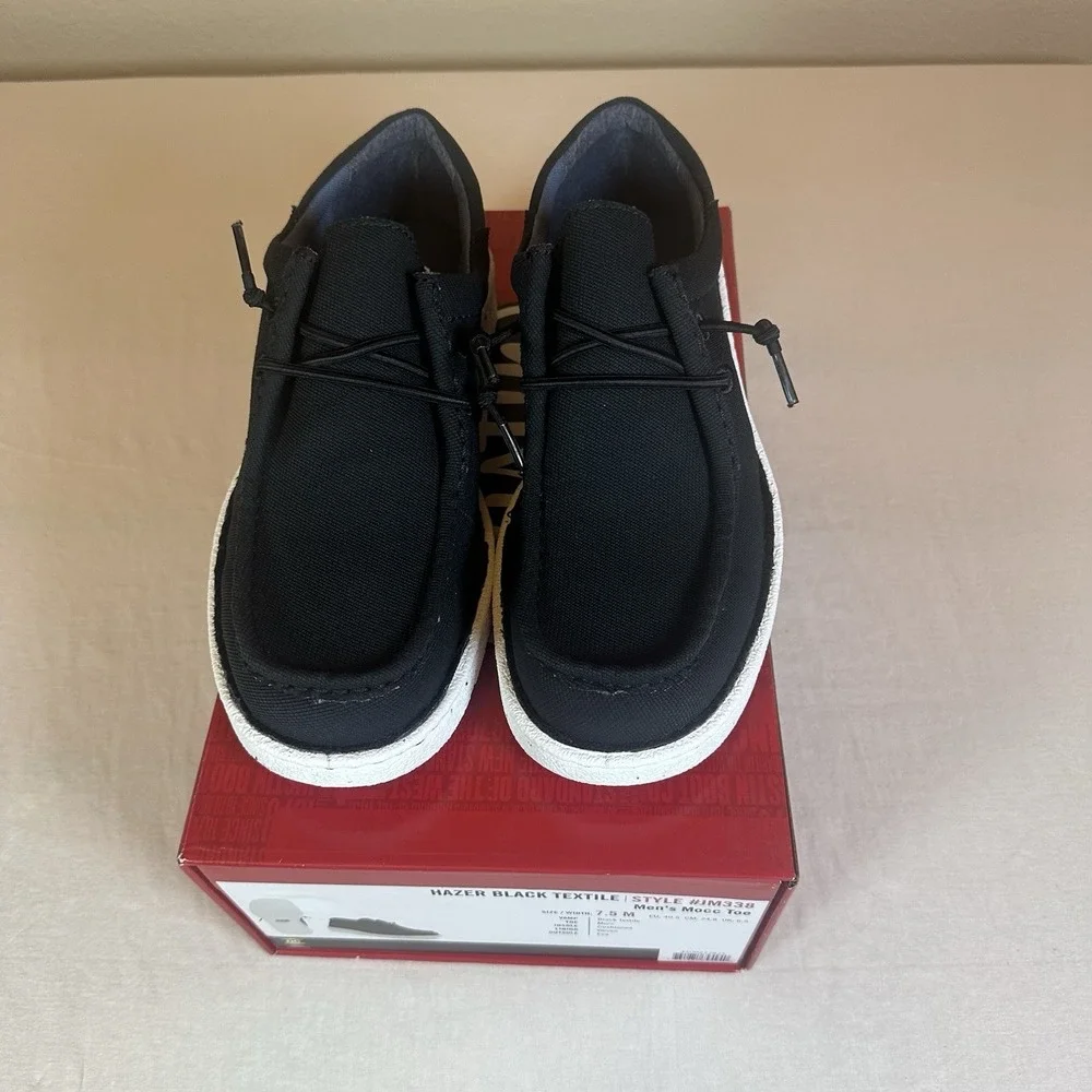 Justin Boots Hazer Black Slip On-JM338 Men's 7.5M New W/Box! Fast‎ Shipping!